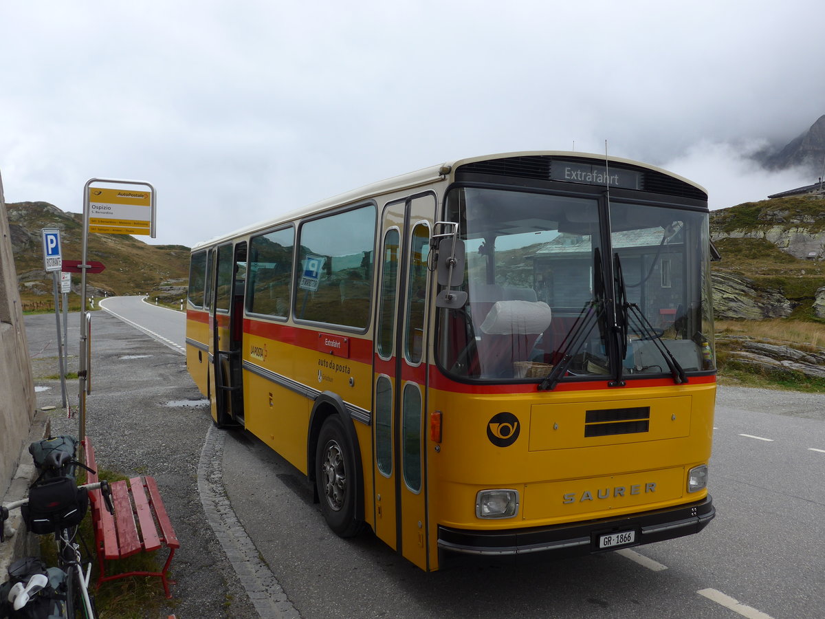 (174'957) - Mark, Andeer - GR 1866 - Saurer/R&J (ex PostAuto Graub�nden; ex P 24'350) am 18. September 2016 in San Bernardino, Ospizio