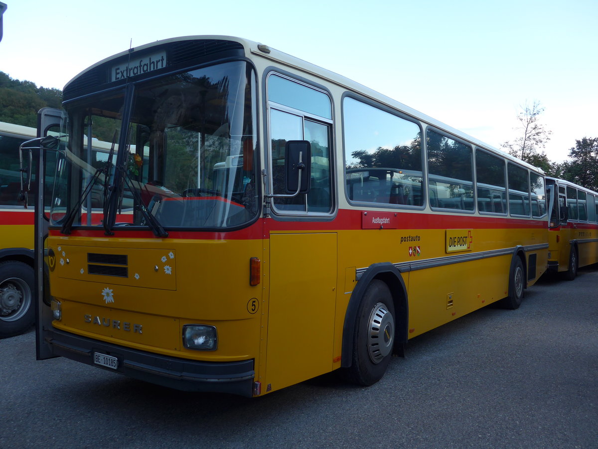 (175'419) - W�thrich, Ursenbach - Nr. 5/BE 10'185 - Saurer/T�scher (ex Sch�rch, Gutenburg Nr. 5; ex Engeloch, Riggisberg Nr. 5; ex P 25'668) am 2. Oktober 2016 in Oensingen, Bad Klus