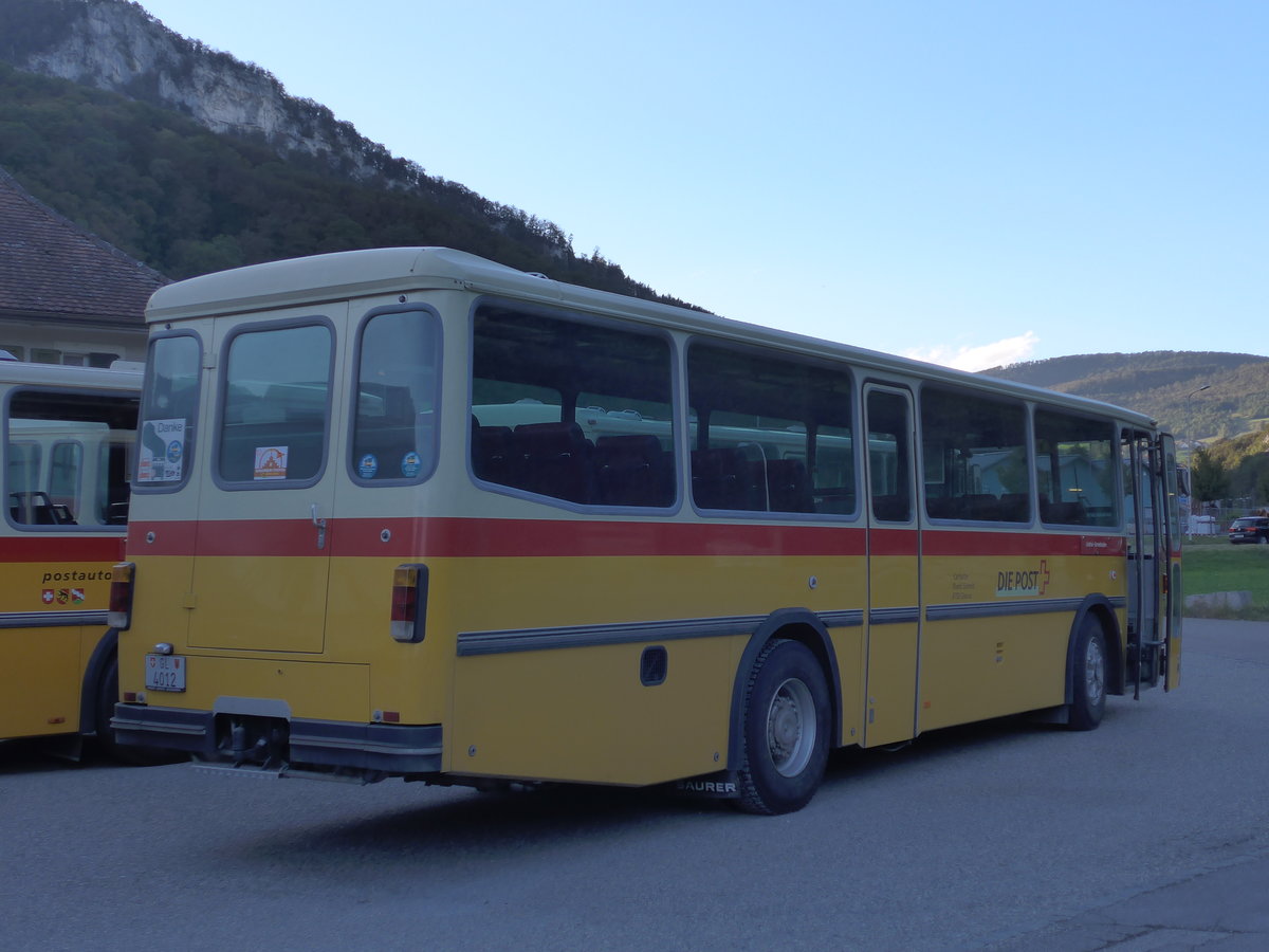 (175'423) - Schmid, Glarus - GL 4012 - Saurer/T�scher (ex Mosimann, Aesch; ex Erne, Full; ex P 24'257) am 2. Oktober 2016 in Oensingen, Bad Klus