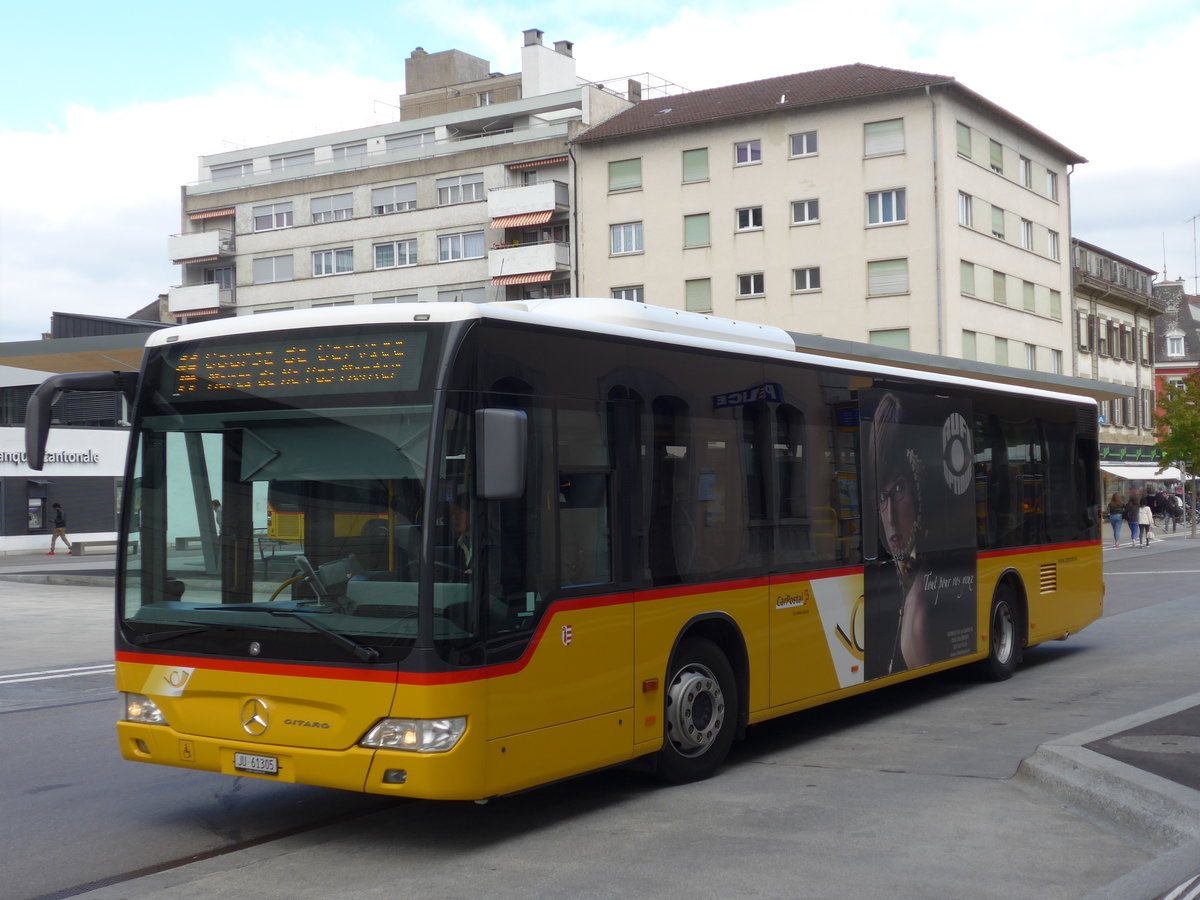 (175'521) - CarPostal Ouest - Nr. 24/JU 61'305 - Mercedes am 7. Oktober 2016 beim Bahnhof Del�mont