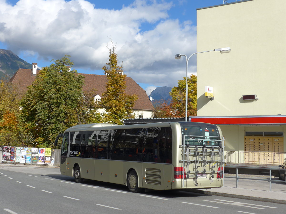 (176'059) - PostBus - BD 12'899 - MAN am 20. Oktober 2016 in Imst, Post