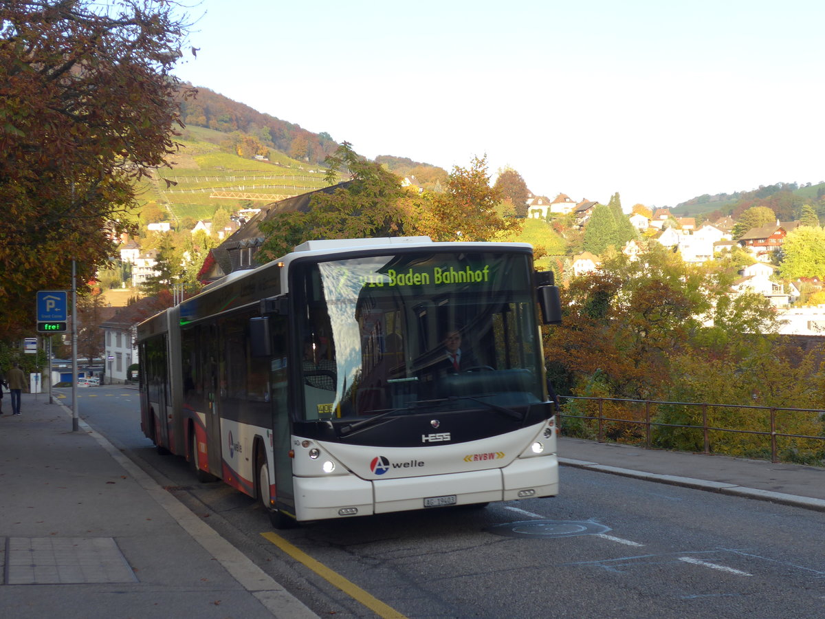 (176'259) - RVBW Wettingen - Nr. 140/AG 19'403 - Scania/Hess am 22. Oktober 2016 in Baden, Freihof