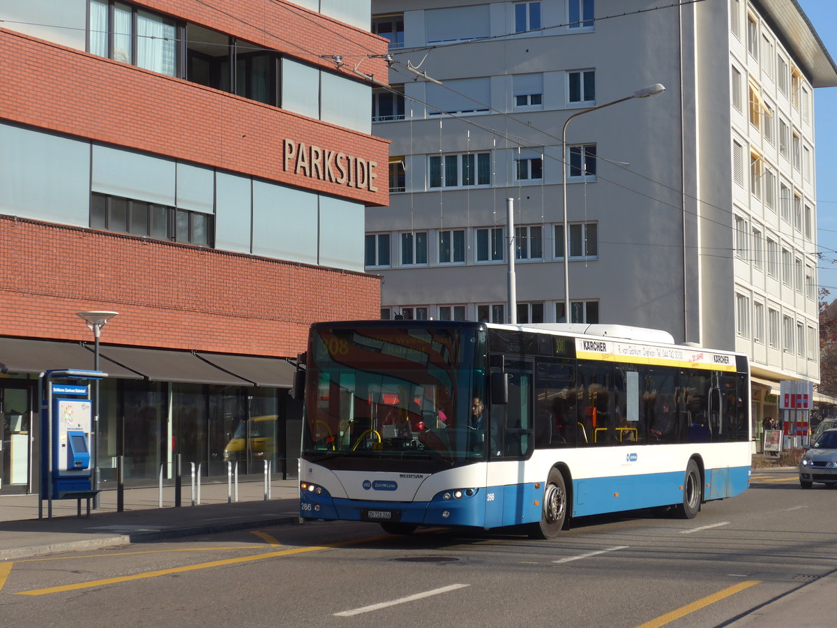 (176'939) - VBZ Zrich - Nr. 266/ZH 726'266 - Neoplan am 6. Dezember 2016 in Schlieren, Zentrum/Bahnhof