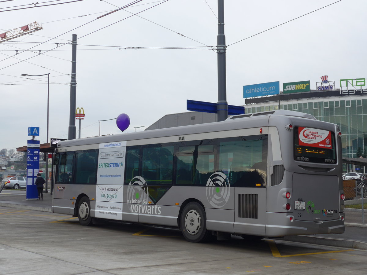 (177'186) - AAGR Rothenburg - Nr. 79/LU 195'427 - Irisbus am 11. Dezember 2016 beim Bahnhof Emmenbr�cke S�d