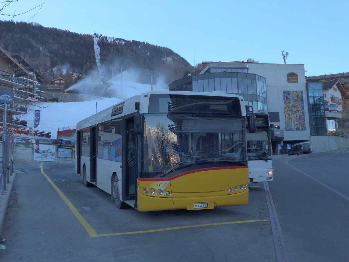 (177'257) - Lathion, Sion - Nr. 8/VS 444'334 - Solaris (ex ATE Bus, Effretikon Nr. 49) am 18. Dezember 2016 in Haute-Nendaz, T�l�cabine