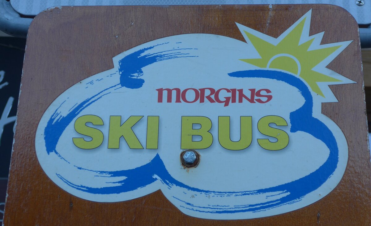 (177'627) - SKI BUS-Haltestellenschild - Morgins, Verkehrsb�ro - am 1. Januar 2017