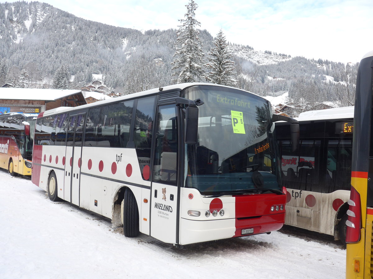 (177'949) - Wieland, Murten - Nr. 29/FR 300'599 - Neoplan (ex Mark, Andeer; ex P 25'166; ex Mark, Andeer) am 8. Januar 2017 in Adelboden ASB