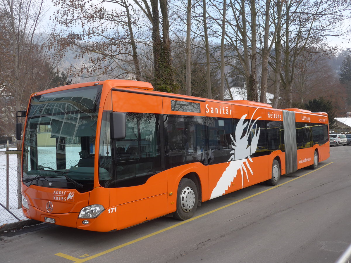 (178'060) - STI Thun - Nr. 171/BE 752'171 - Mercedes am 20. Januar 2017 bei der Schiffl�ndte Thun