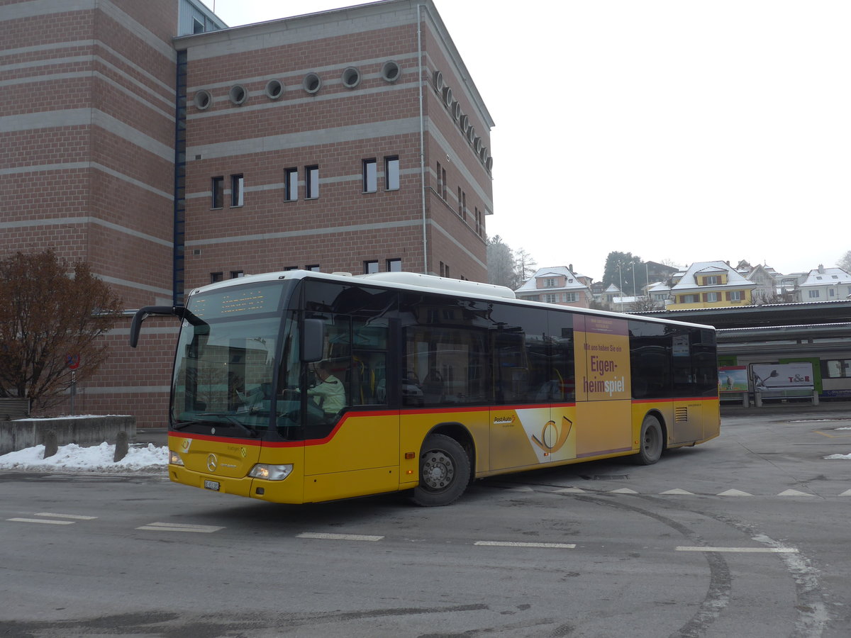 (178'147) - PostAuto Bern - BE 653'385 - Mercedes am 22. Januar 2017 beim Bahnhof Spiez