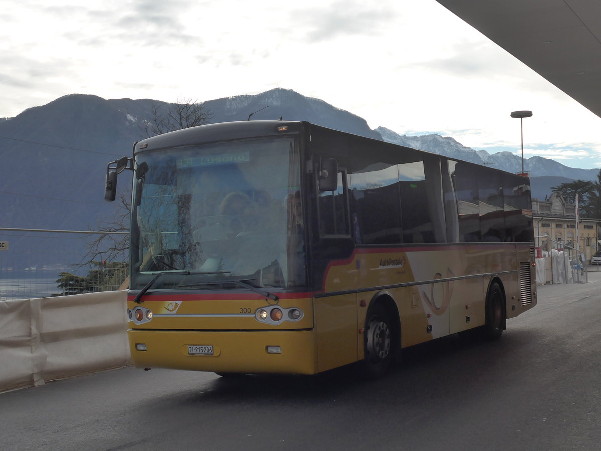 (178'271) - AutoPostale Ticino - Nr. 300/TI 215'206 - Rizzi-Bus (ex P 23'250) am 7. Februar 2017 beim Bahnhof Lugano