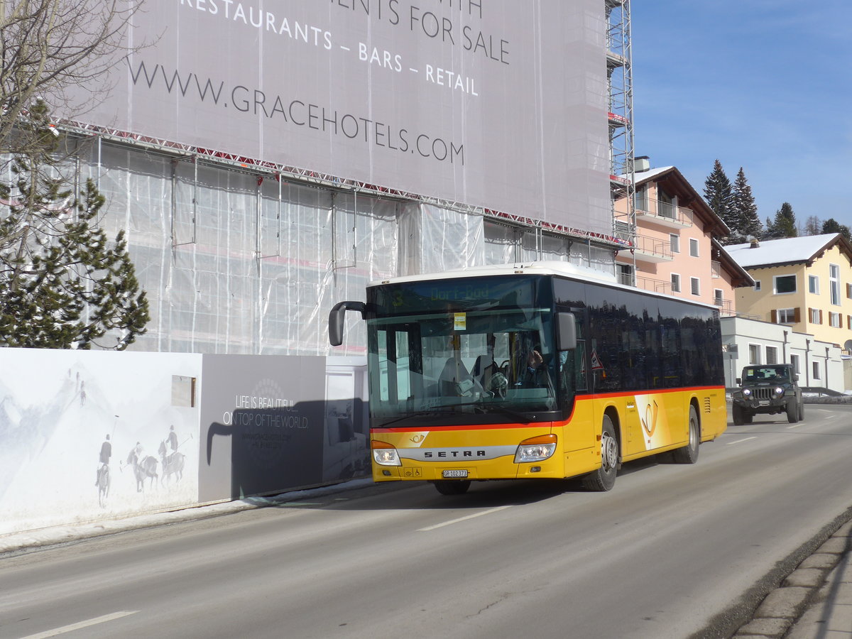 (178'391) - PostAuto Graubnden - GR 102'373 - Setra am 9. Februar 2017 beim Bahnhof St. Moritz