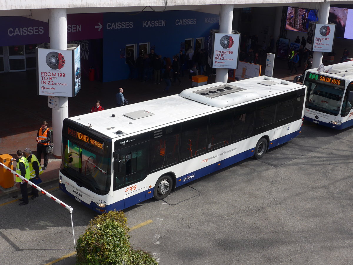 (178'870) - Globe-Limo, Gen�ve - Nr. 1907/GE 960'974 - MAN am 11. M�rz 2017 in Gen�ve, Palexpo