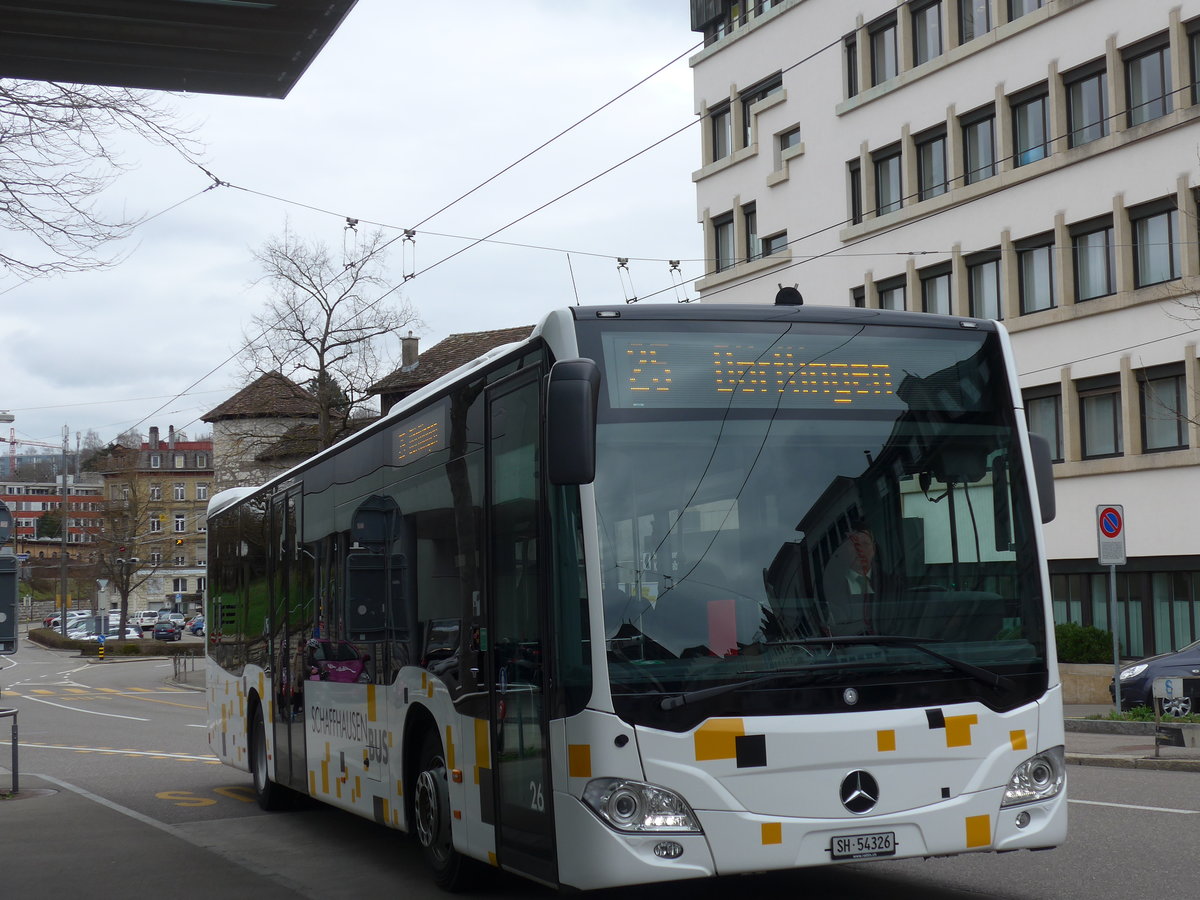 (179'037) - SB Schaffhausen - Nr. 26/SH 54'326 - Mercedes am 20. Mrz 2017 beim Bahnhof Schaffhausen