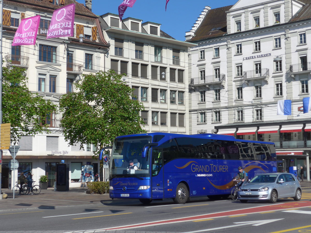 (179'449) - Aus England: Shearings, Wigan - Nr. 838/BJ16 KXK - Mercedes am 10. April 2017 in Luzern, Schwanenplatz