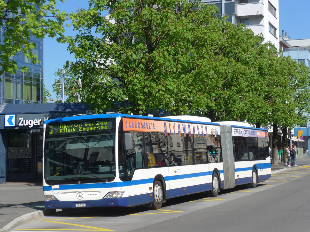 (179'484) - ZVB Zug - Nr. 24/ZG 3374 - Mercedes am 10. April 2017 in Zug, Metalli