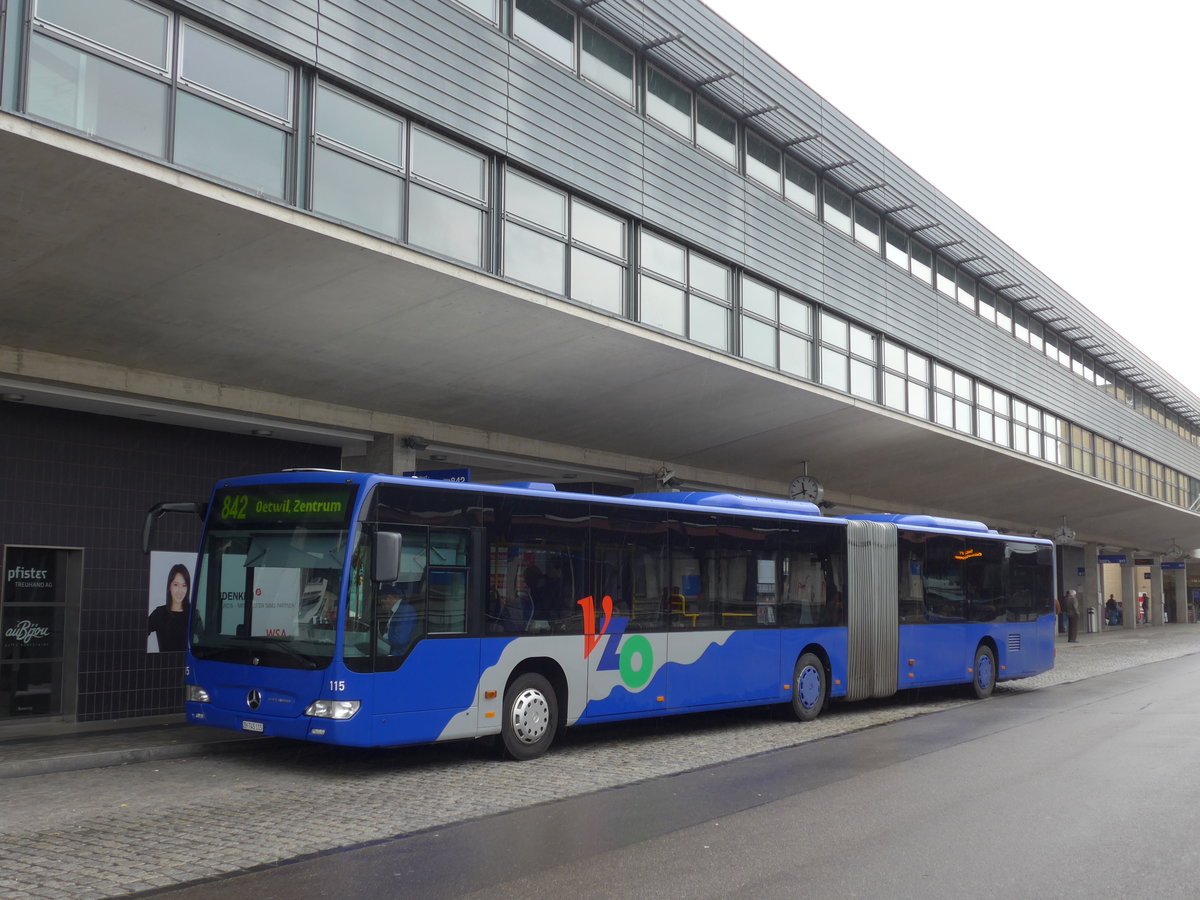 (179'630) - VZO Grningen - Nr. 115/ZH 745'115 - Mercedes am 16. April 2017 beim Bahnhof Uster