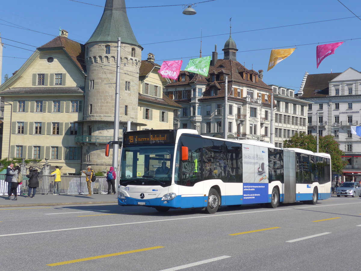 (179'761) - VBL Luzern - Nr. 173/LU 249'486 - Mercedes am 29. April 2017 in Luzern, Bahnhofbrcke
