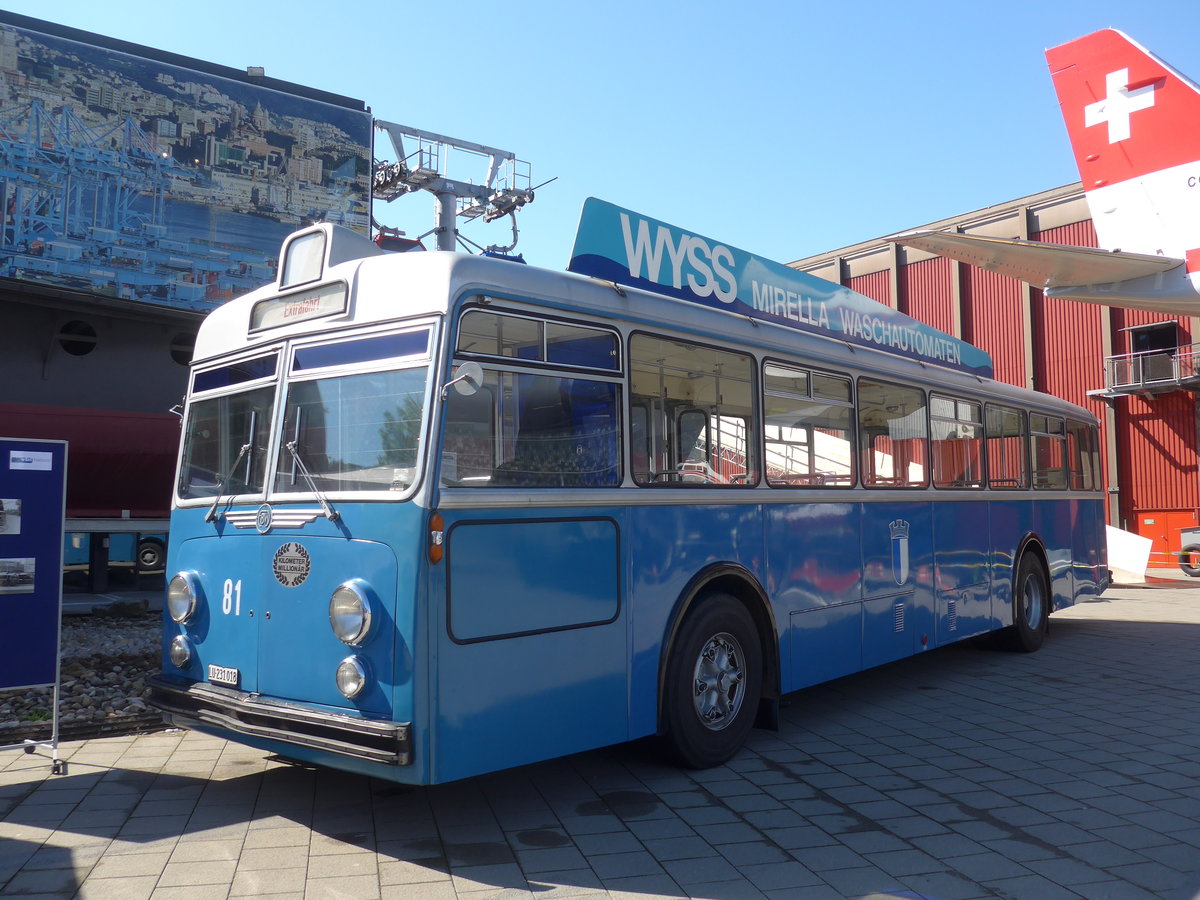 (179'830) - VBL Luzern (vbl-historic) - Nr. 81/LU 231'018 - FBW/Hess am 29. April 2017 in Luzern, Verkehrshaus