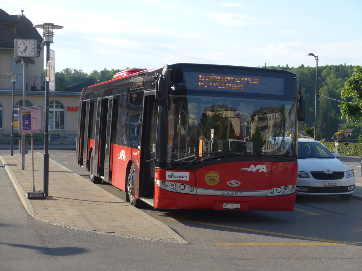 (180'143) - AFA Adelboden - Nr. 30/BE 26'703 - Solaris am 17. Mai 2017 beim Bahnhof Spiez