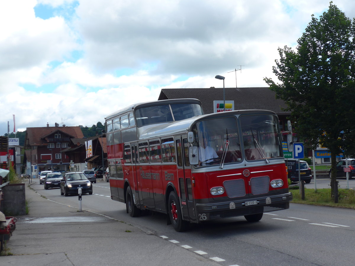 (181'609) - H�uselmann, Bern - Nr. 26/BE 1322 U - FBW/Vetter-R&J Anderthalbdecker (ex AFA Adelboden Nr. 9) am 1. Juli 2017 beim Bahnhof Reichenbach