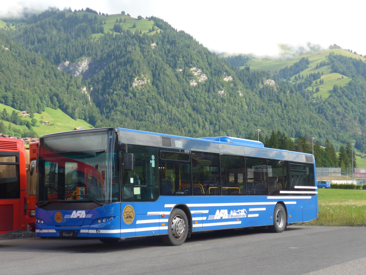 (181'626) - AFA Adelboden - Nr. 54 - Neoplan (ex VBZ Z�rich Nr. 243) am 1. Juli 2017 in Frutigen, Garage