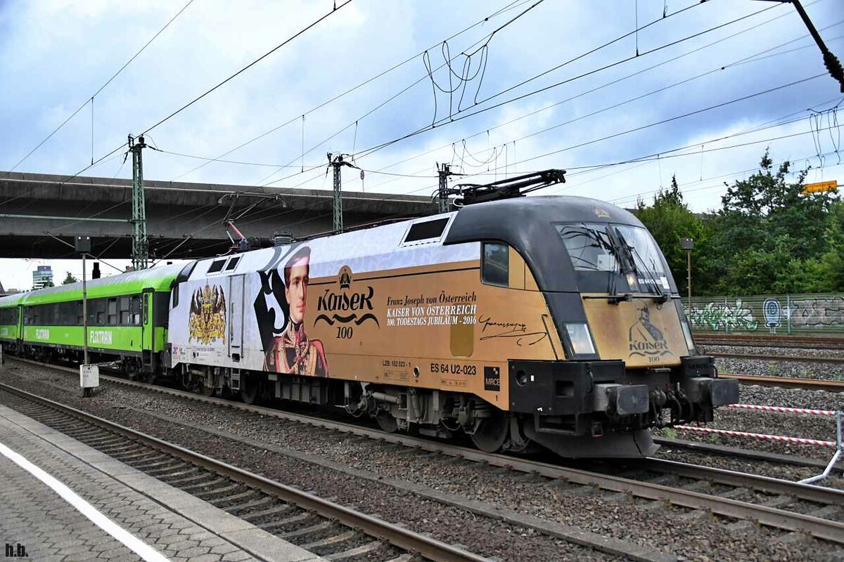 182 523-1 zog den flixtrain richtung k�ln,aufgenommen in harburg,20.08.21 
