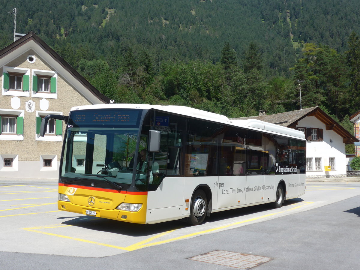(182'746) - PostAuto Graub�nden - GR 102'394 - Mercedes am 5. August 2017 in Martina, Cunfin