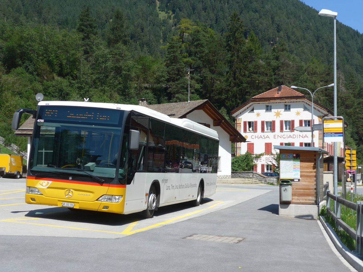 (182'747) - PostAuto Graub�nden - GR 102'394 - Mercedes am 5. August 2017 in Martina, Cunfin