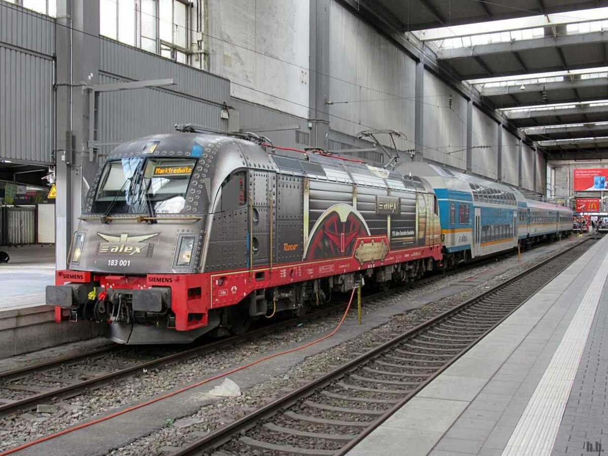 183 001 stand mit den ALEX nach hof,in m�nchen hbf,28.07.21