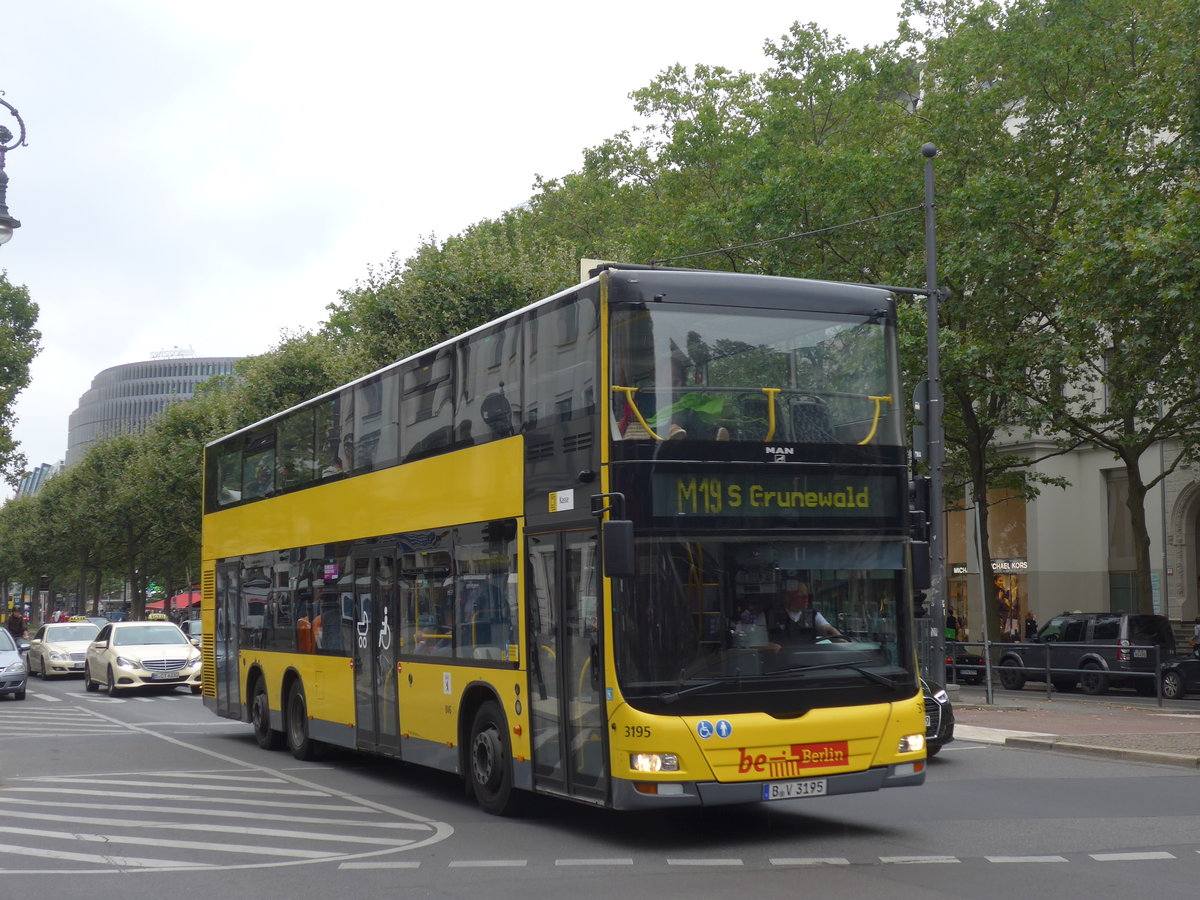 (183'485) - BVG Berlin - Nr. 3195/B-V 3195 - MAN am 11. August 2017 in Berlin, Kurf�rstendamm