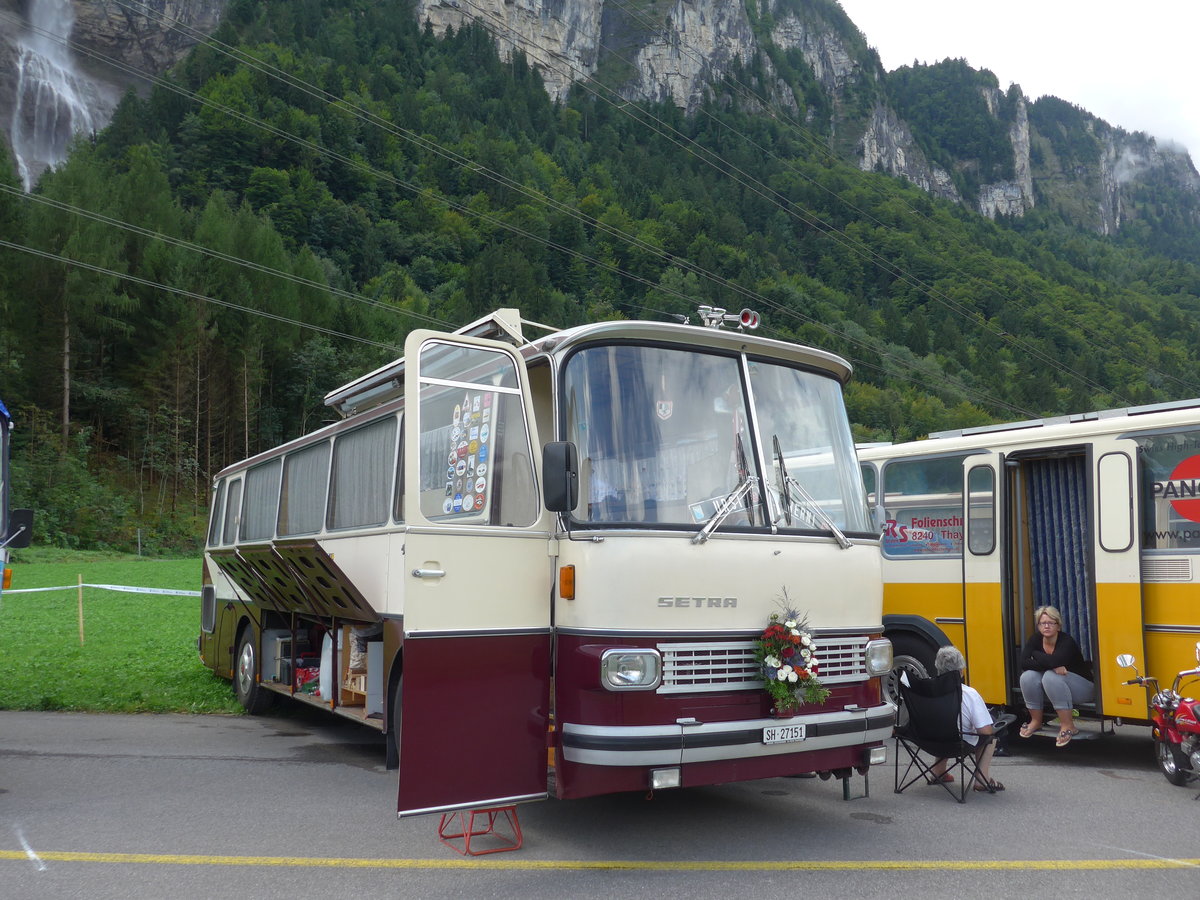 (183'599) - Br�ngger, Elgg - SH 27'151 - Setra am 19. August 2017 in Unterbach, Rollfeld