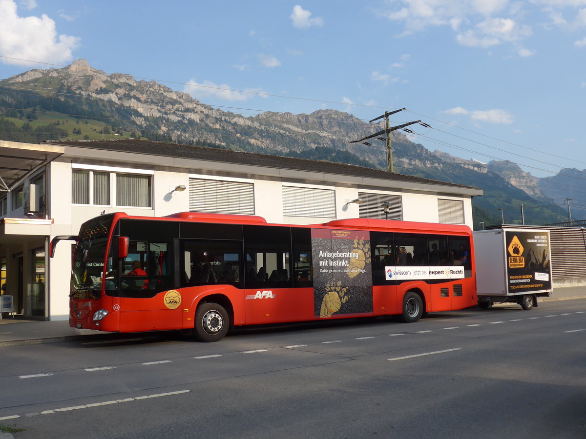 (184'267) - AFA Adelboden - Nr. 28/BE 43'089 - Mercedes am 25. August 2017 beim Bahnhof Frutigen