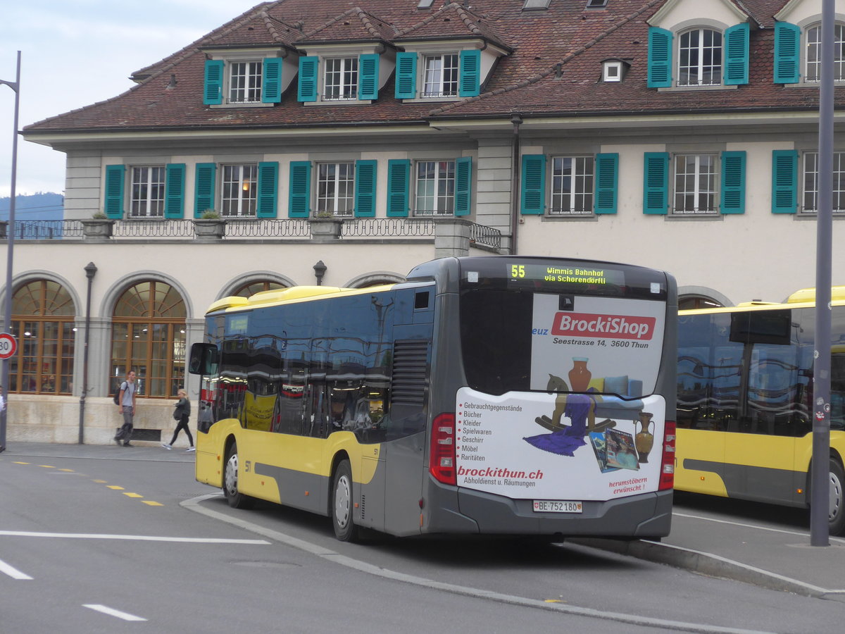 (184'671) - STI Thun - Nr. 180/BE 752'180 - Mercedes am 4. September 2017 beim Bahnhof Thun