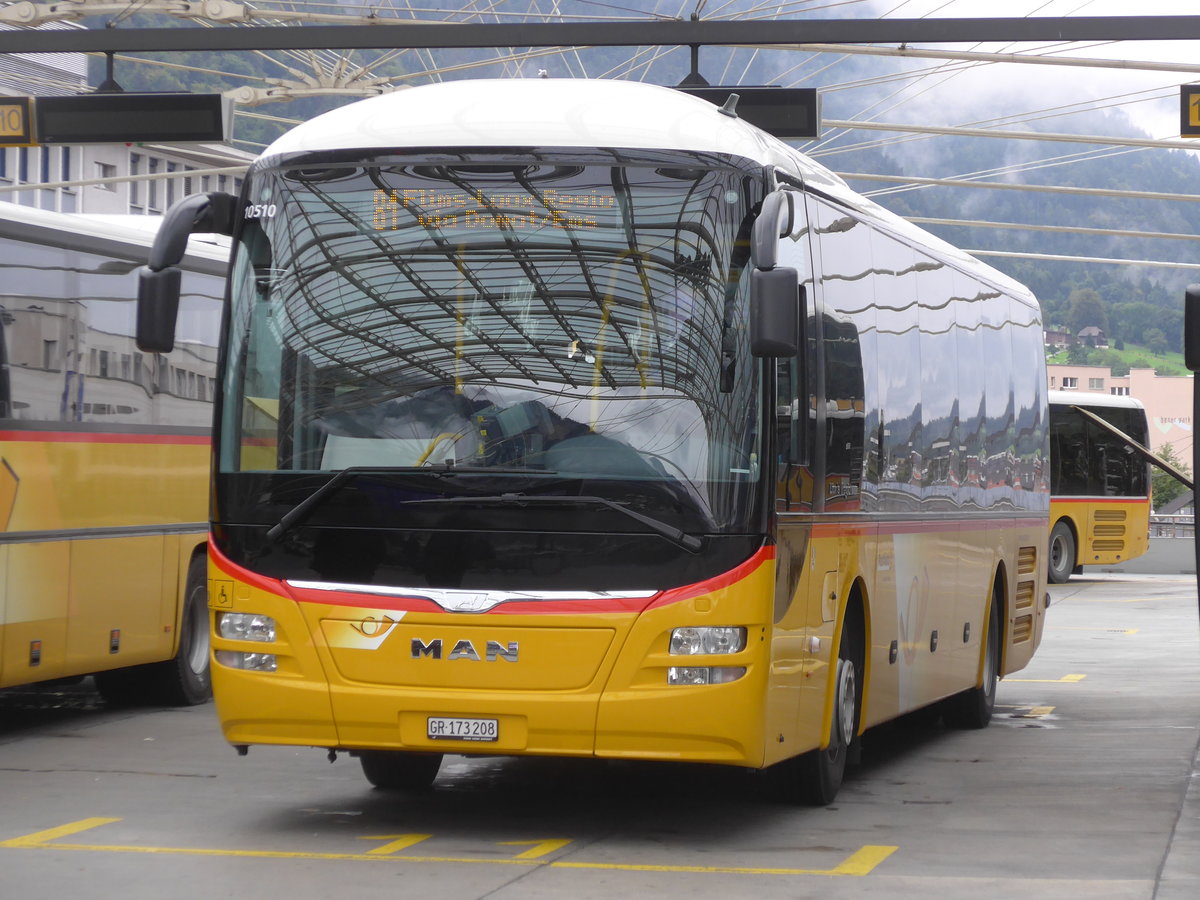 (184'768) - PostAuto Graub�nden - GR 173'208 - MAN am 16. September 2017 in Chur, Postautostation
