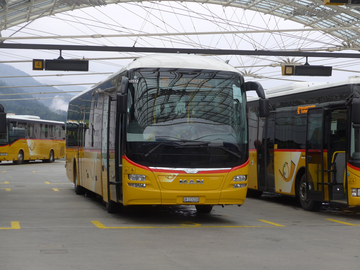 (184'777) - PostAuto Graub�nden - GR 173'210 - MAN am 16. September 2017 in Chur, Postautostation