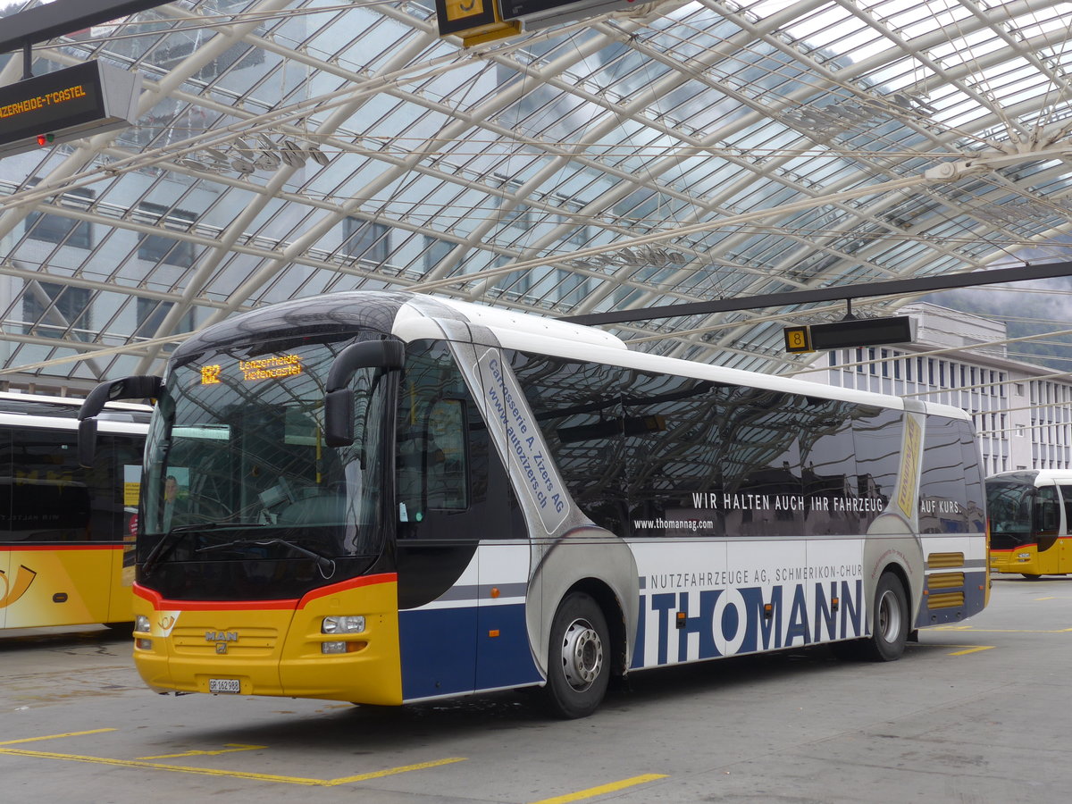 (184'784) - PostAuto Graub�nden - GR 162'988 - MAN am 16. September 2017 in Chur, Postautostation