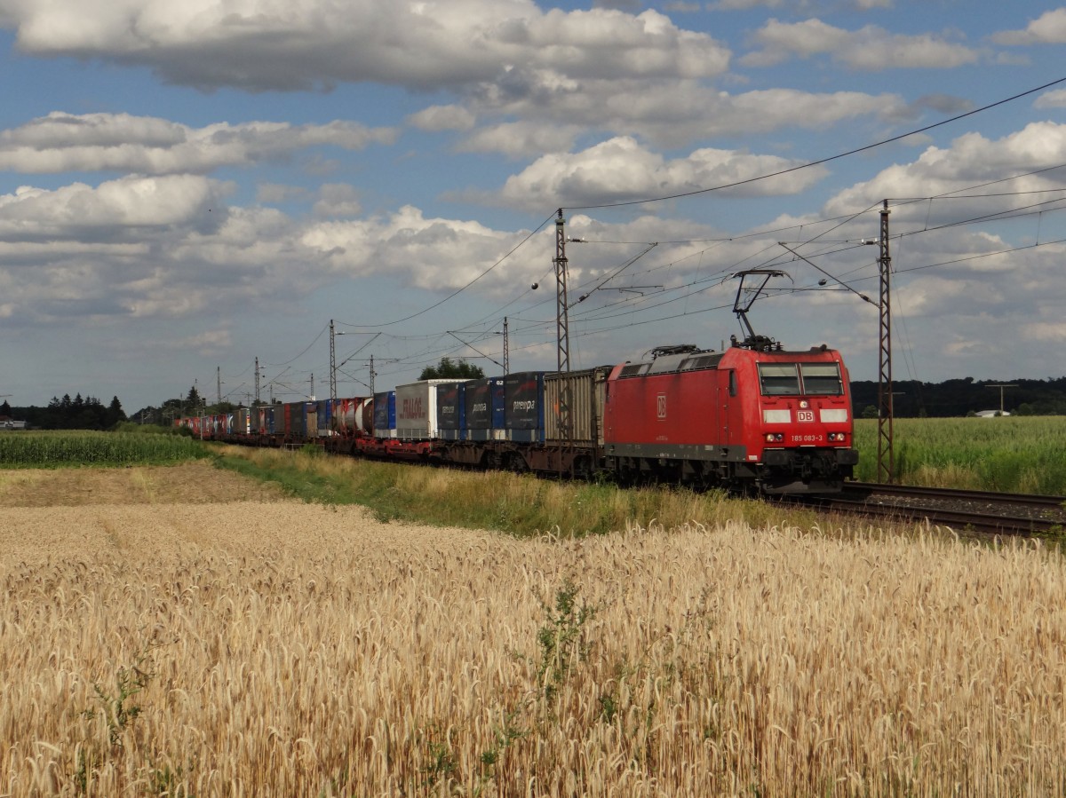185 083-3 zu sehen am 20.07.15 in Neu Ulm.