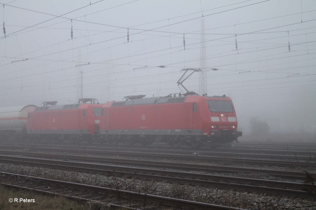 185 156 + 145 009 mit einem Kesselzug in Leipzig Schönefeld.29.03.14