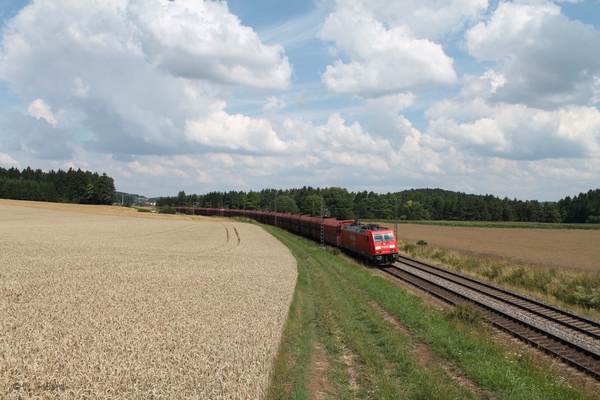 185 312-6 mit dem Kohlependel nach Stahlwerk Lins bei Dettenhofen. 23.07.14