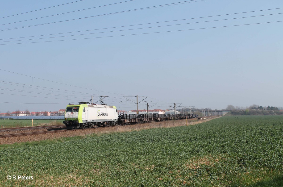 185 507-1 alias 185 CL 007 Sir Rainer mit Stahlzug bei Borsdorf bei Leipzig. 29.03.14
