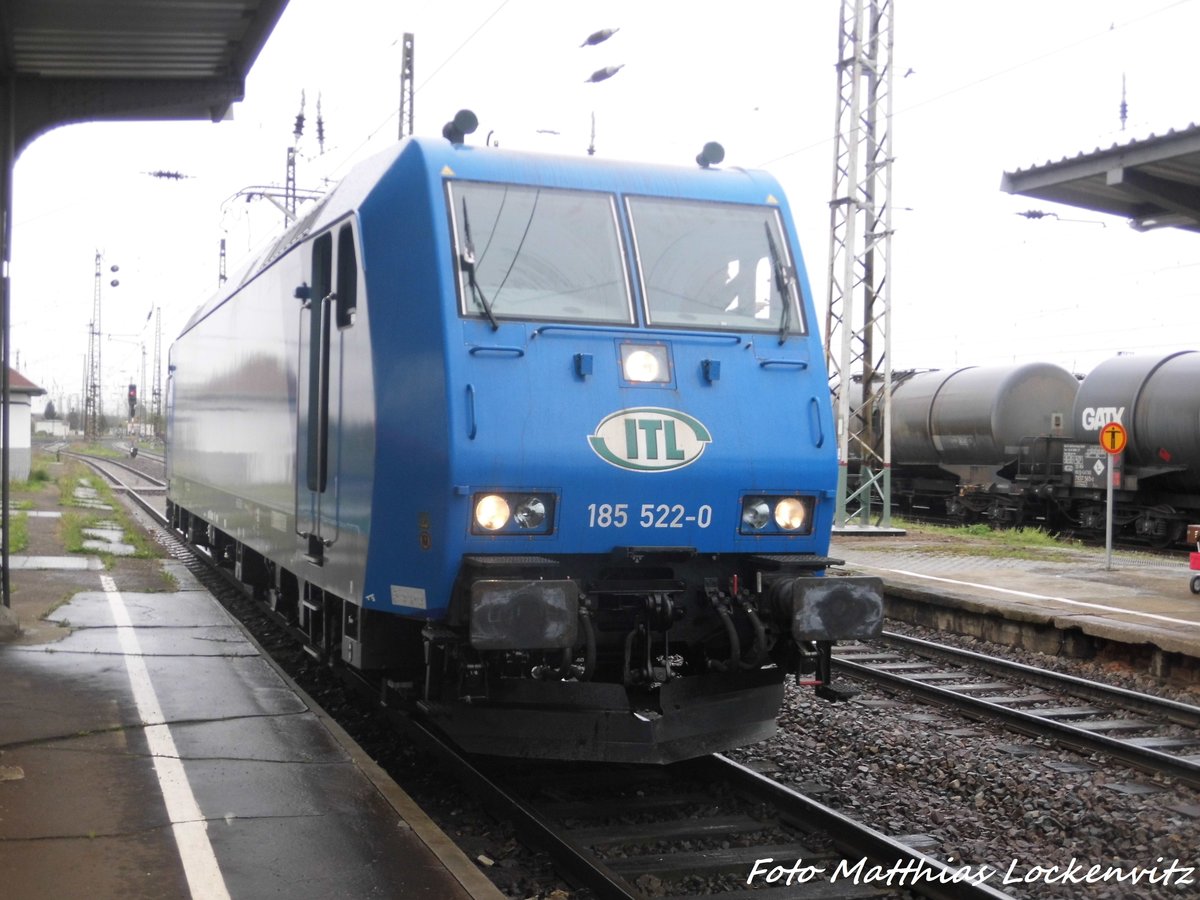 185 522 vom ITL im Bahnhof Gro�korbetha am 16.4.16