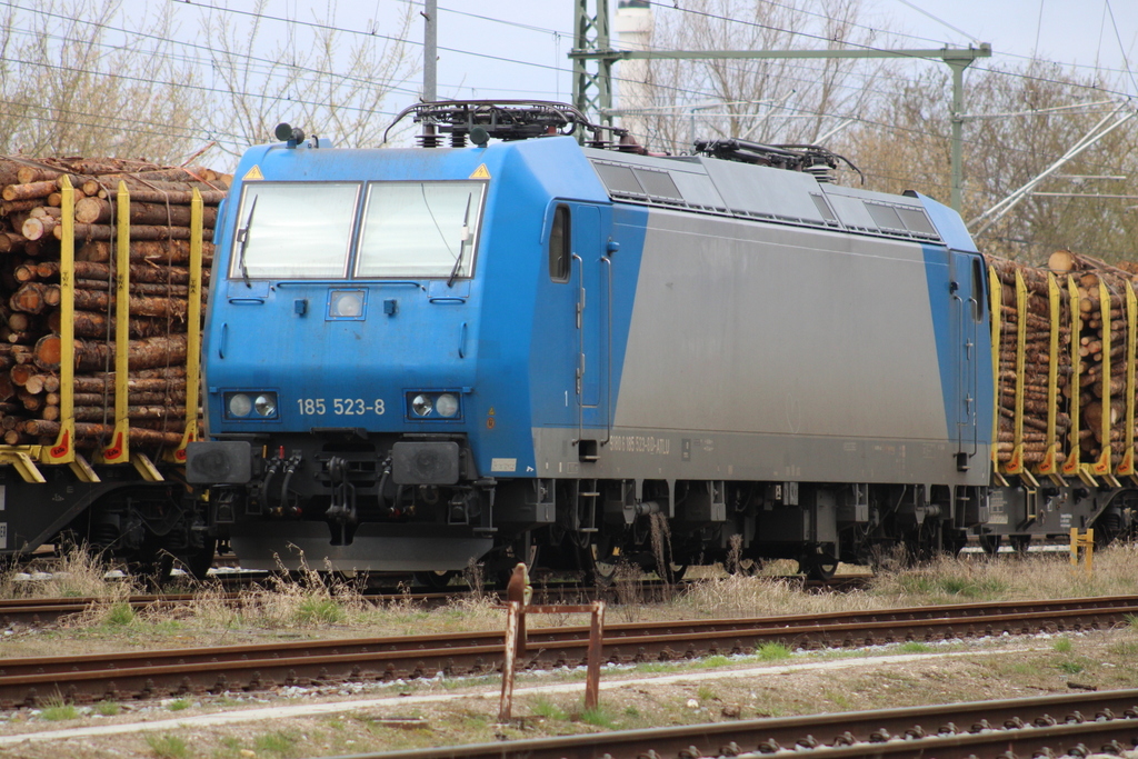 185 523-8  abgestellt am 03.04.2026 im Bahnhof Rostock-Bramow
