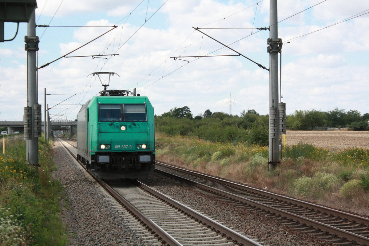 185 607 bei der durchfahrt in Z�beritz am 22.7.20
