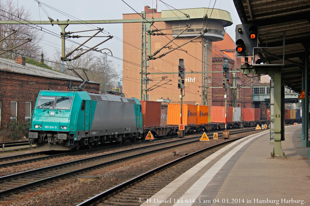 185 614-5 am 04.03.2014 in Hamburg Harburg.