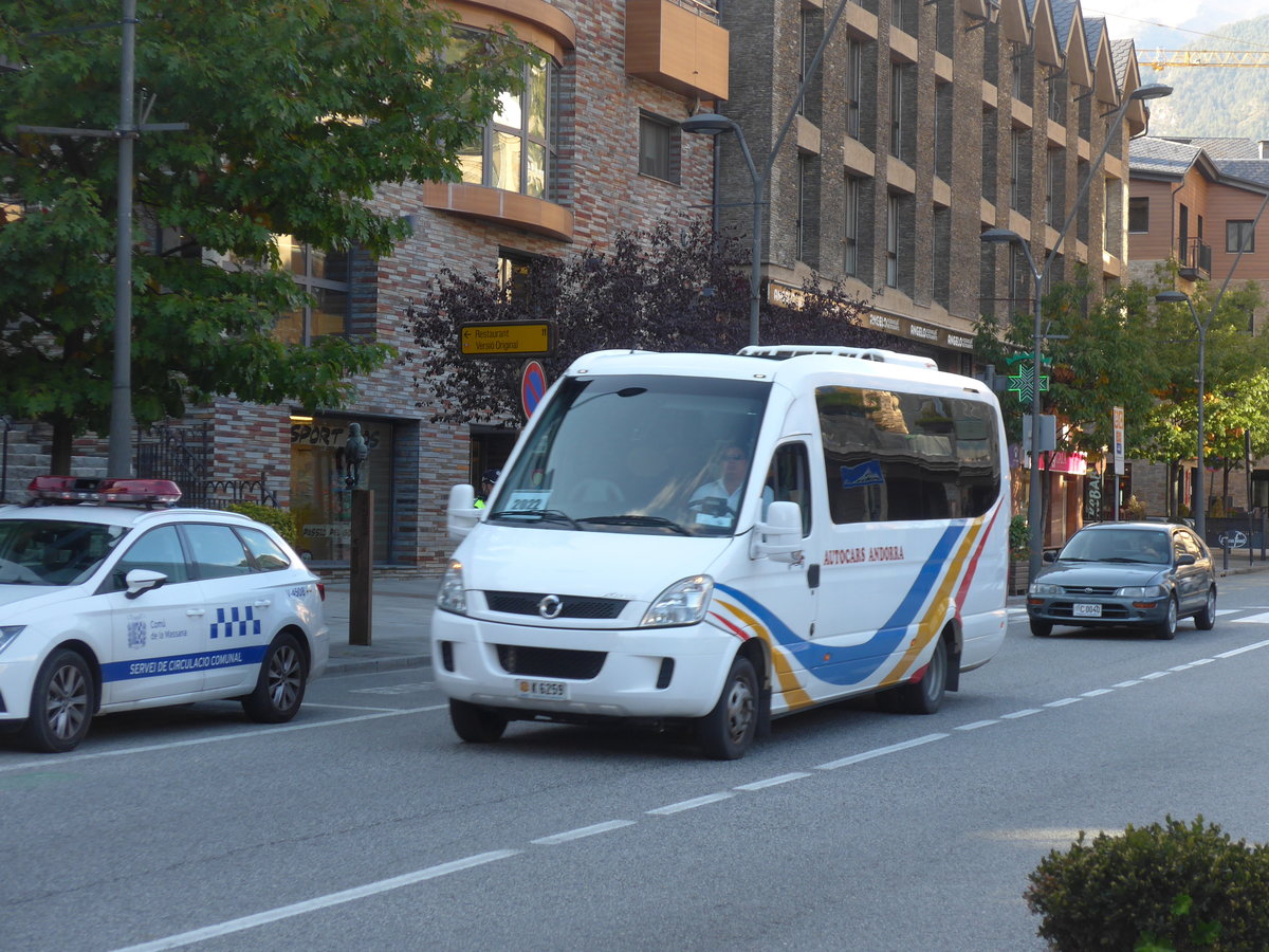 (185'425) - Autocars Andorra - K6259 - Irisbus am 27. September 2017 in La Massana, Les Entrades