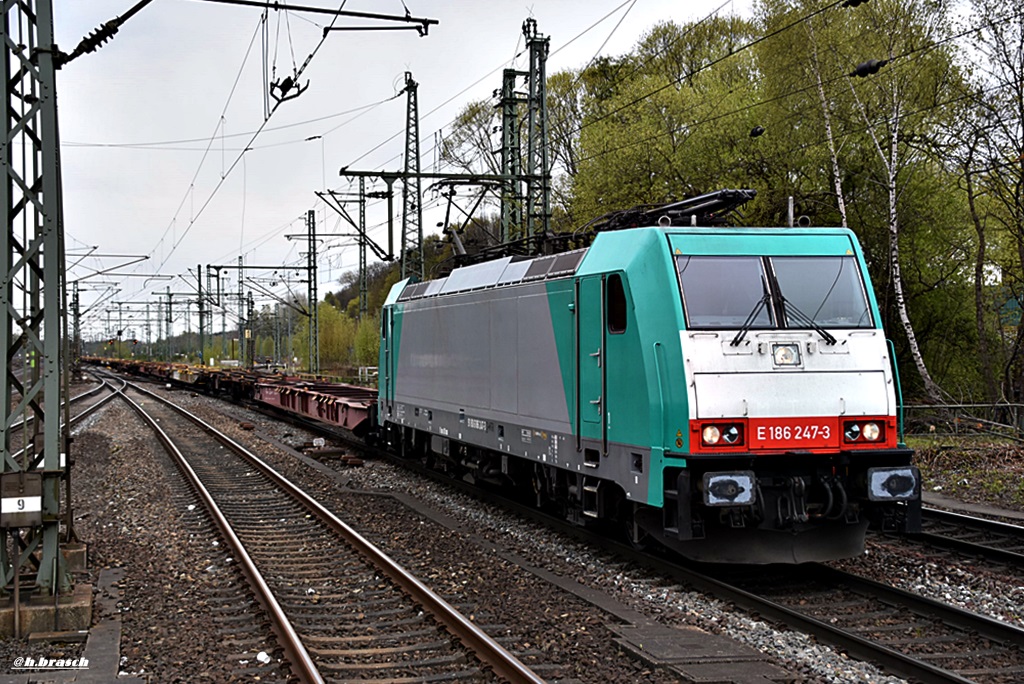186 247-3 zog einen leeren containerzug,durch hh-harburg,29.04.16