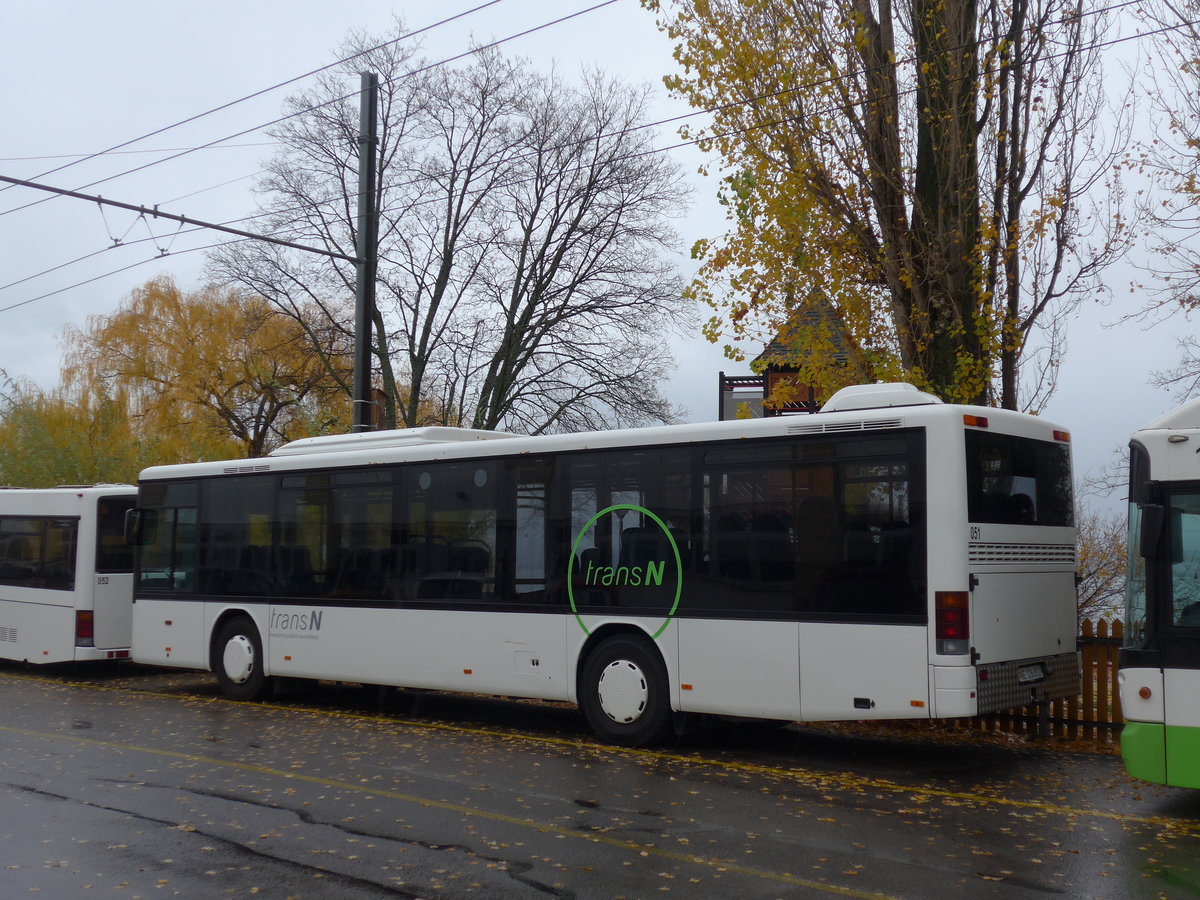 (186'590) - transN, La Chaux-de-Fonds - Nr. 51/NE 126'051 - Setra (ex Interbus, Yverdon Nr. 51; ex AAGL Liestal Nr. 62) am 25. November 2017 in Neuch�tel, D�p�t