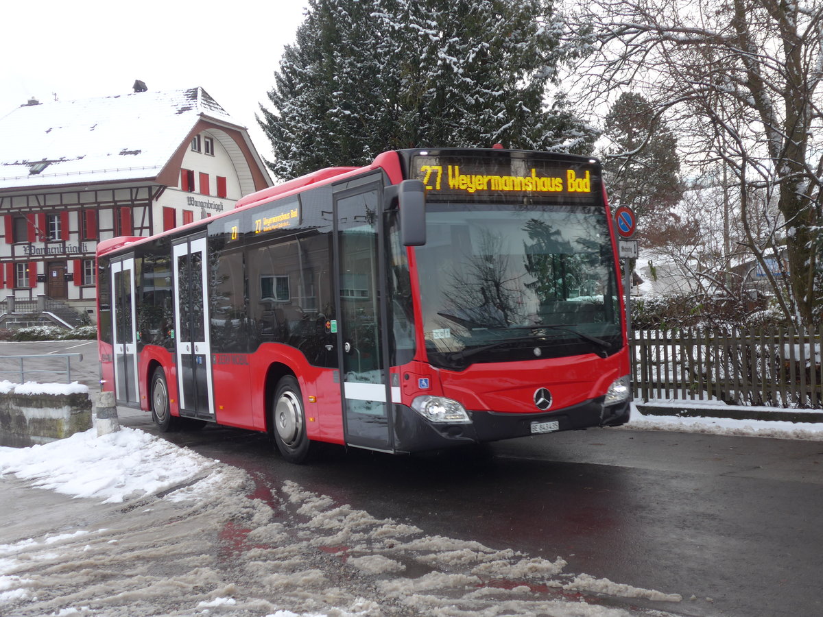 (187'090) - Bernmobil, Bern - Nr. 435/BE 843'435 - Mercedees am 18. Dezember 2017 beim Bahnhof Niederwangen