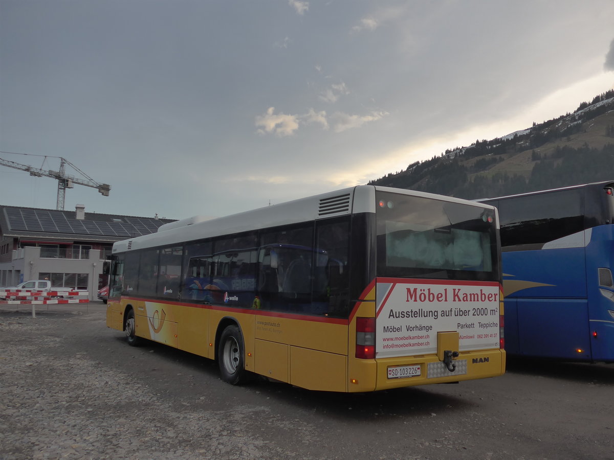 (187'706) - Wyss, Boningen - Nr. 37/SO 103'226 - MAN am 7. Januar 2018 in Frutigen, Flugplatz