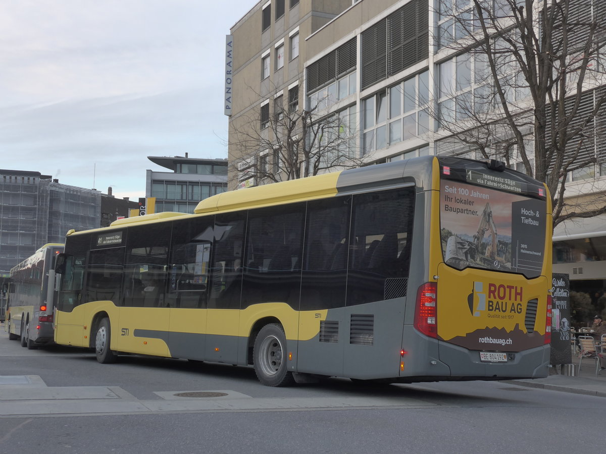 (188'223) - STI Thun - Nr. 192/BE 804'192 - Mercedes am 4. Februar 2018 beim Bahnhof Thun